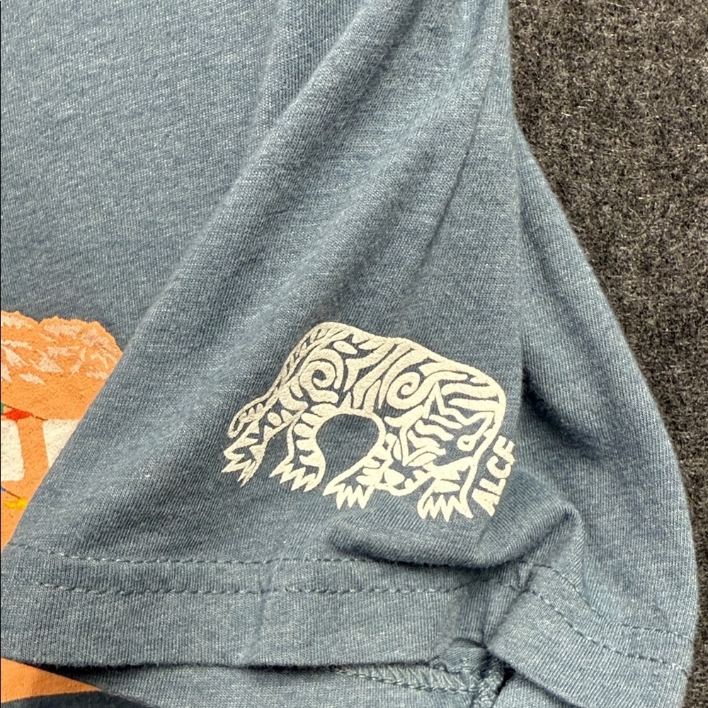 YETI Men's Heather Blue Tee with Orange Graphic - Picture 5 of 6